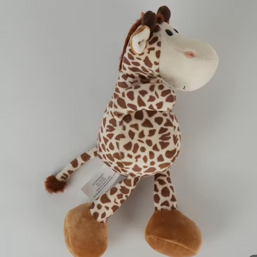 Sit Upright Giraffe Plush Toy in Brown and Cream with Bean Bag to sit upright 8” - Picture 6 of 12